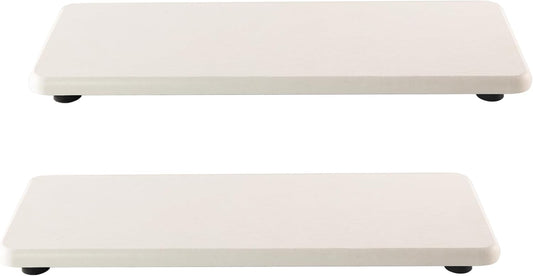 2 Pcs Water Absorbing Stone Trays. Kitchen/Bathroom Sink Soap Dish. Diatomite Tray Used for Hand Soap & Cosmetic Bottles in The Modern Home. 3.15 W x 8.7 L. White